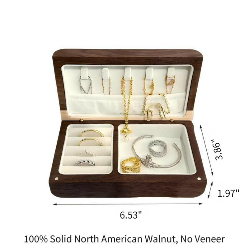 Walnut Camera Jewelry Box, 18-Step Hand-Polished