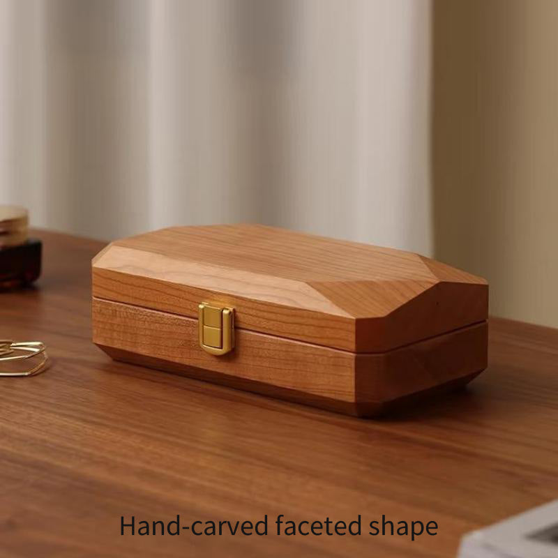 Solid Walnut Travel Jewelry Box with Built-In Mirror