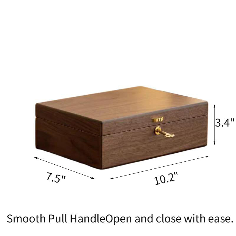 Double-Layer Large Walnut Jewelry Box