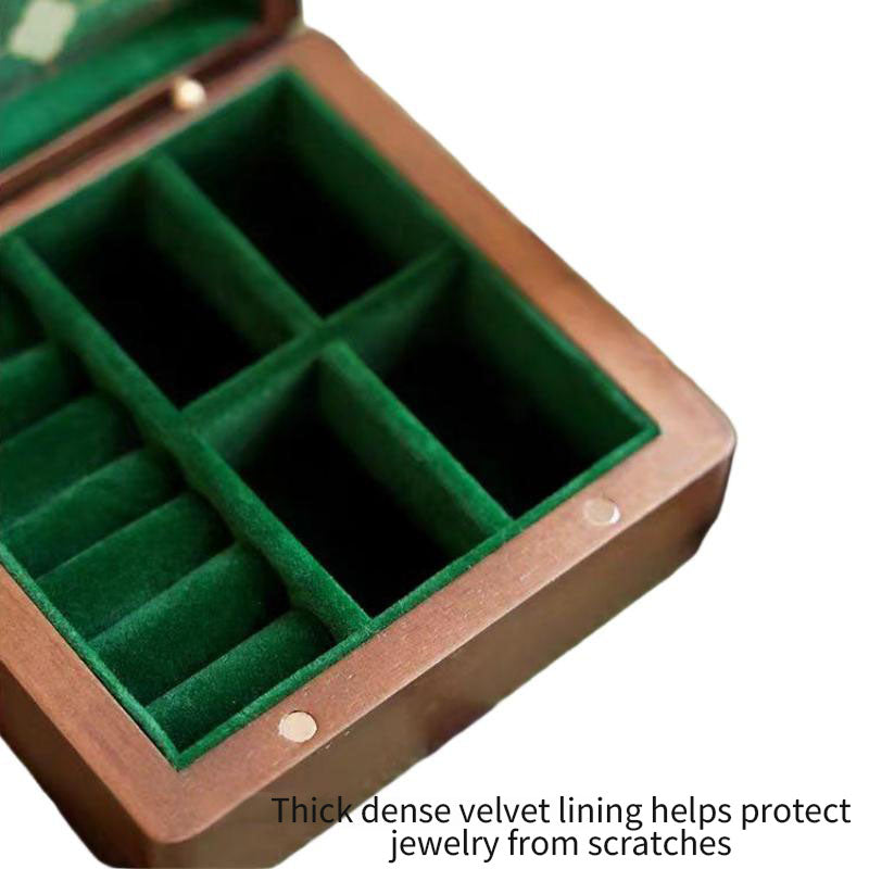 Solid Walnut Jewelry Box with Magnetic Lid