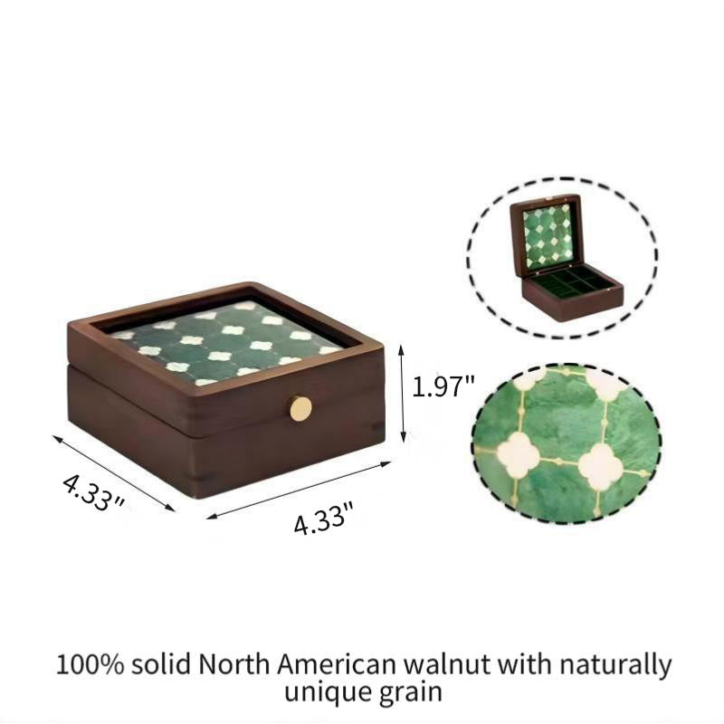 Solid Walnut Jewelry Box with Magnetic Lid