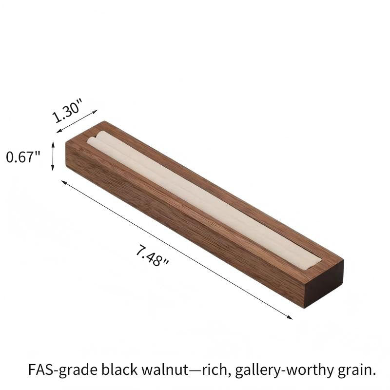 Black Walnut Ring & Stud Display Box (Custom Text)