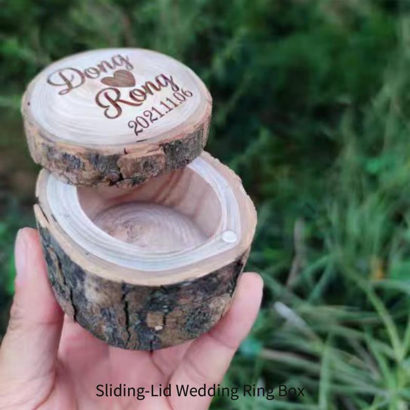 Sliding-Lid Wedding Ring Box