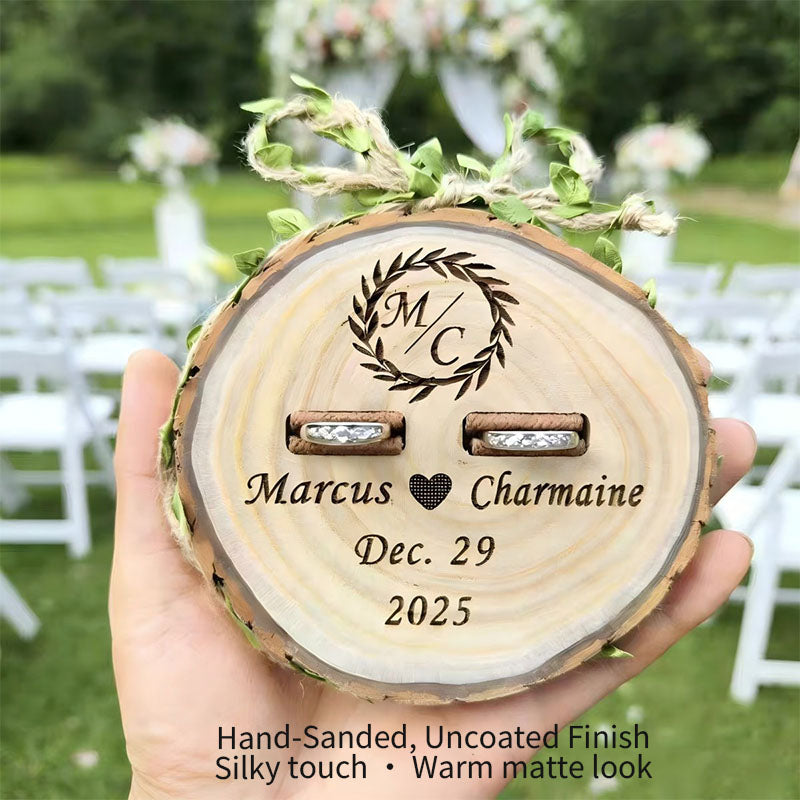 Personalized Cedar Wood Ring Box — Hand-Sanded