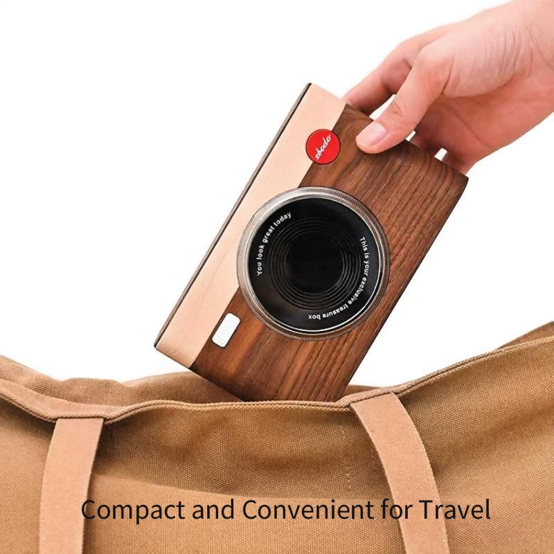Walnut Camera Jewelry Box, 18-Step Hand-Polished